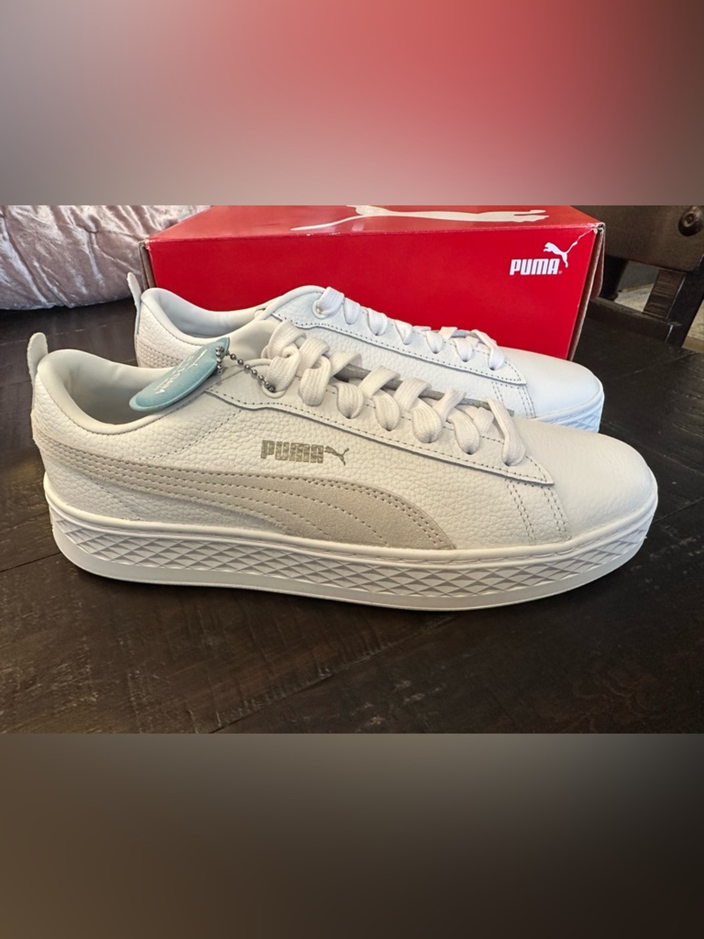 Women’s Size 10 PUMA White Leather Classic Sneakers